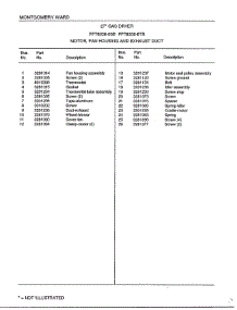 Motor / Fan Housing And Exhaust Duct Page 2 parts for Frigidaire Dryer 8208B from AppliancePartsPros.com