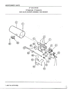 Gas Dryer / Gas Valve Burner Assembly And Sensor parts for Frigidaire Dryer 8208B from AppliancePartsPros.com