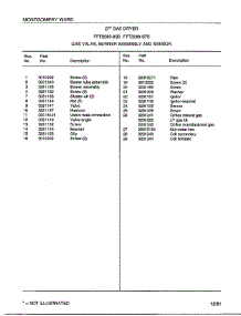 Gas Valve / Burner Assembly And Sensor Page 2 parts for Frigidaire Dryer 8289-80B from AppliancePartsPros.com