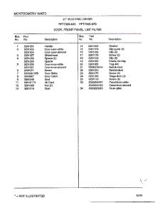 Door / Front Panel / Lint Filter Page 2 parts for Frigidaire Dryer 7308-87D from AppliancePartsPros.com