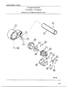 Motor / Fan Housing And Exhaust Duct parts for Frigidaire Dryer 7308-87D from AppliancePartsPros.com