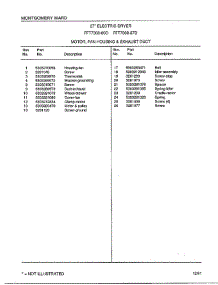 Motor / Fan Housing And Exhaust Duct Page 2 parts for Frigidaire Dryer 7308-87D from AppliancePartsPros.com