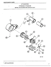 Motor / Fan Housing And Exhaust Duct parts for Frigidaire Dryer 8308-80B from AppliancePartsPros.com