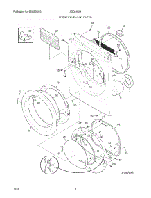 05 - Front Panel / Lint Filter parts for Frigidaire Dryer AGQ6400HE1 from AppliancePartsPros.com
