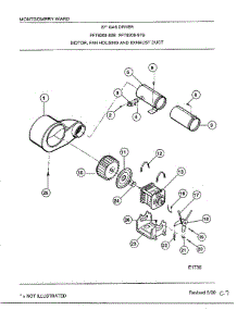 Motor, Fan Housing And Exhaust Duct parts for Frigidaire Dryer 7308B from AppliancePartsPros.com