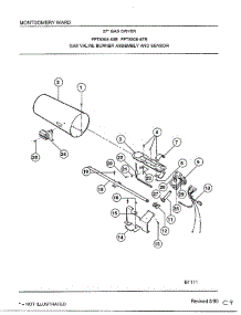 Gas Valve, Burner Assembly And Sensor parts for Frigidaire Dryer 7308B from AppliancePartsPros.com