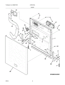 05 - Door parts for Frigidaire Dishwasher LGBD2432LW0A from AppliancePartsPros.com