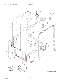 07 - Tub parts for Frigidaire Dishwasher LGBD2432LW0A from AppliancePartsPros.com