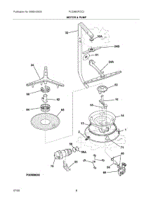 09 - Motor & Pump parts for Frigidaire Dishwasher PLD2850RDC3 from AppliancePartsPros.com