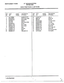 Door / Front Panel And Lint Filter Page 2 parts for Frigidaire Dryer 7001-80A from AppliancePartsPros.com