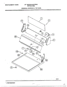 Console / Controls And Top Panel parts for Frigidaire Dryer 7001-80A from AppliancePartsPros.com