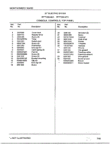 Console, Controls, Top Panel Page 2 parts for Frigidaire Dryer 7289-87C from AppliancePartsPros.com