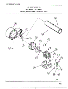 Motor, Fan Housing & Exhaust Duct parts for Frigidaire Dryer 7289-87C from AppliancePartsPros.com