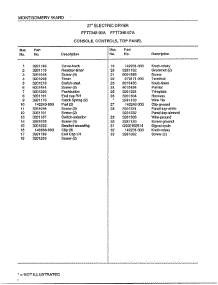 Console, Controls, Top Panel Page 2 parts for Frigidaire Dryer 7348A from AppliancePartsPros.com