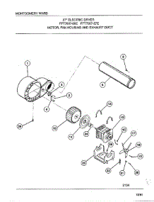 Motor / Fan Housing And Exhaust Duct parts for Frigidaire Dryer 7007-87E from AppliancePartsPros.com
