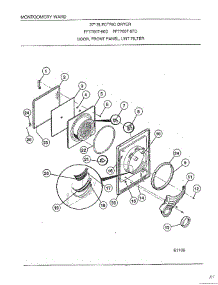 Door, Front Panel, Lint Filter parts for Frigidaire Dryer 7007-87C from AppliancePartsPros.com