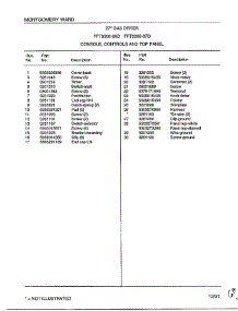 Gas Dryer-Console-Controls And Top Panel Page 2 parts for Frigidaire Dryer 8308-80D from AppliancePartsPros.com