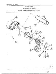 Motor / Fan Housing / Exhaust Duct parts for Frigidaire Dryer 8007-80D from AppliancePartsPros.com