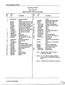 Main Motor, Drum And Blower Page 2 parts for Frigidaire Dryer 7506-87A from AppliancePartsPros.com