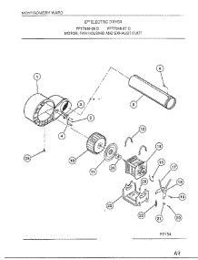 Motor / Fan Housing / Exhaust Duct parts for Frigidaire Dryer 7348-80C from AppliancePartsPros.com