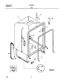07 - Tub parts for Frigidaire Dishwasher FDBL955BS1 from AppliancePartsPros.com