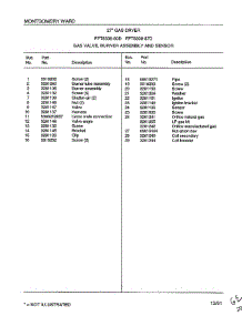 Gas Dryer-Gas Valve-Burner Assembly Page 2 parts for Frigidaire Dryer 8308-80D from AppliancePartsPros.com