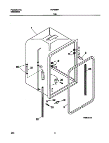 04 - Tub parts for Frigidaire Dishwasher FDP635RFR3 from AppliancePartsPros.com