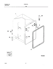 07 - Tub parts for Frigidaire Dishwasher FDR251RJR0 from AppliancePartsPros.com