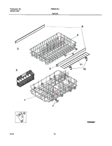 13 - Racks parts for Frigidaire Dishwasher FDR251RJR0 from AppliancePartsPros.com