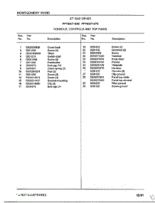Console / Controls And Top Panel parts for Frigidaire Dryer 8007-80D from AppliancePartsPros.com