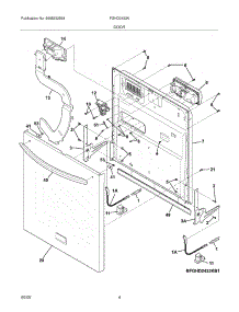 05 - Door parts for Frigidaire Dishwasher FGHD2433KW1 from AppliancePartsPros.com