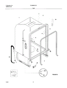 07 - Tub parts for Frigidaire Dishwasher PLDB999CC0 from AppliancePartsPros.com