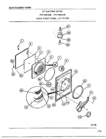 Door, Front Panel, Lint Filter parts for Frigidaire Dryer 7338B from AppliancePartsPros.com