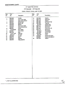 Door, Front Panel, Lint Filter Page 2 parts for Frigidaire Dryer 7338B from AppliancePartsPros.com