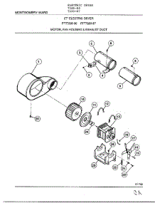 Motor, Fan Housing And Exhaust Duct parts for Frigidaire Dryer 7289-87 from AppliancePartsPros.com