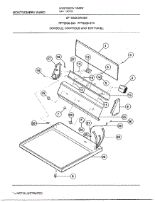 27` Console / Controls / Top Panel parts for Frigidaire Dryer 8338A from AppliancePartsPros.com