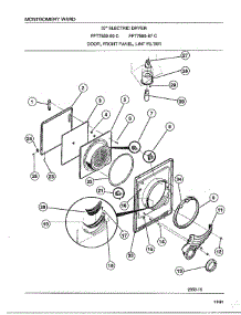 Door / Front Panel / Lint Filter parts for Frigidaire Dryer 7589-87B from AppliancePartsPros.com