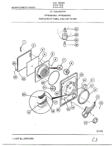 Door, Front Panel And Lint Filter parts for Frigidaire Dryer 8348-87C from AppliancePartsPros.com