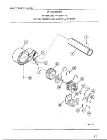 Motor / Fan Housing / Exhaust Duct parts for Frigidaire Dryer 8589-80B from AppliancePartsPros.com