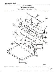 Console, Controls And Top Panel parts for Frigidaire Dryer 8338B from AppliancePartsPros.com