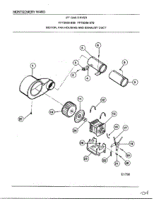 Motor, Fan Housing And Exhaust Duct parts for Frigidaire Dryer 8338B from AppliancePartsPros.com