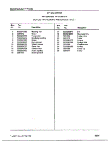 Motor / Fan Housing And Exhaust Duct Page 2 parts for Frigidaire Dryer 8289-87B from AppliancePartsPros.com
