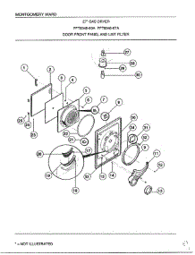 Door Front Panel And Lint Filter parts for Frigidaire Dryer 8348A from AppliancePartsPros.com