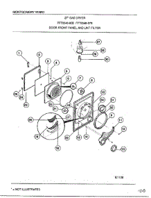 Door Front Panel And Lint Filter parts for Frigidaire Dryer 8348B from AppliancePartsPros.com