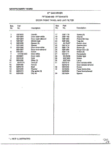 Door Front Panel And Lint Filter Page 2 parts for Frigidaire Dryer 8348B from AppliancePartsPros.com