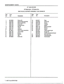 Gas Valve / Burner Assembly And Sensor Page 2 parts for Frigidaire Dryer 8348A from AppliancePartsPros.com