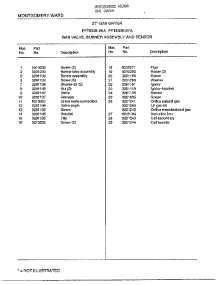 27` Gas Valve / Burner / Sensor Page 2 parts for Frigidaire Dryer 8338A from AppliancePartsPros.com