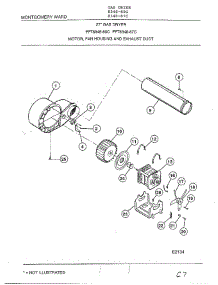 Motor, Fan Housing And Exhaust Duct parts for Frigidaire Dryer 8348-87C from AppliancePartsPros.com