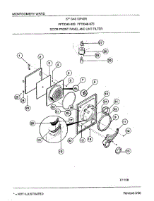 Door Front Panel And Lint Filter parts for Frigidaire Dryer 8348B from AppliancePartsPros.com