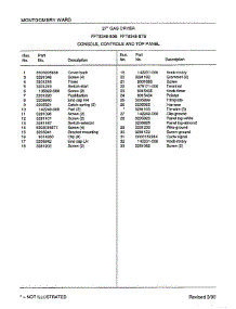 Console, Controls And Top Panel Page 2 parts for Frigidaire Dryer 8348B from AppliancePartsPros.com